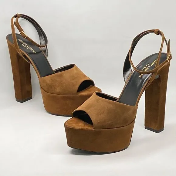 Saint Laurent Jodie Platform Sandals in Suede size 41