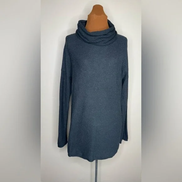 J. McLaughlin Cashmere Blend Pullover Knit Sweater Detachable Cowl Neck Sz Med