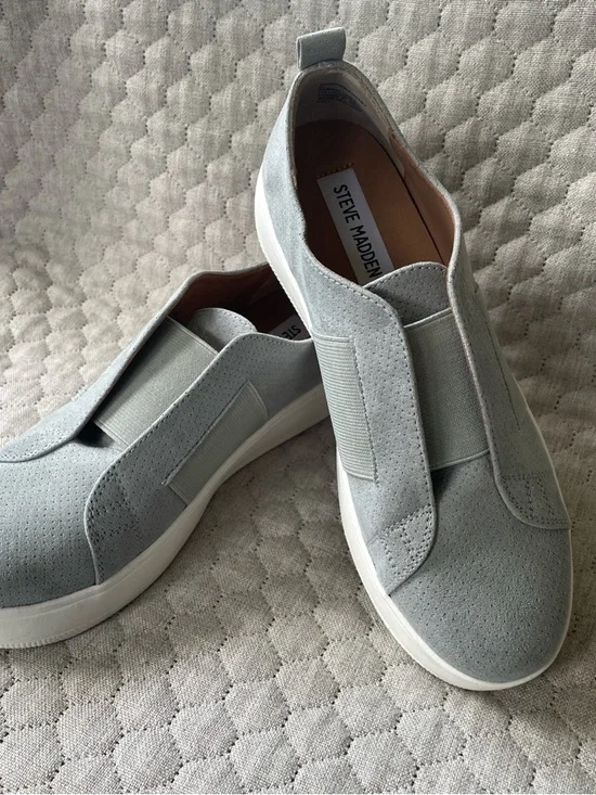 Steve Madden Gray Suede-Look Slip-On Sneakers