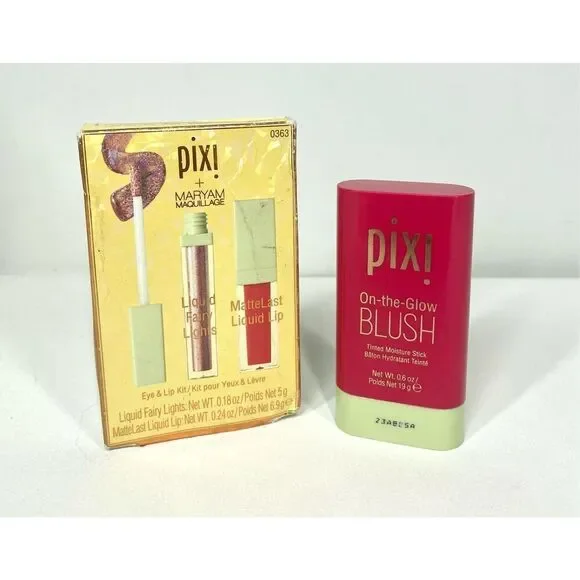 Pixi + Maryam Maquillage Eye & Lip (Coral Bang) Kit + On the Glow Blush RUBY New