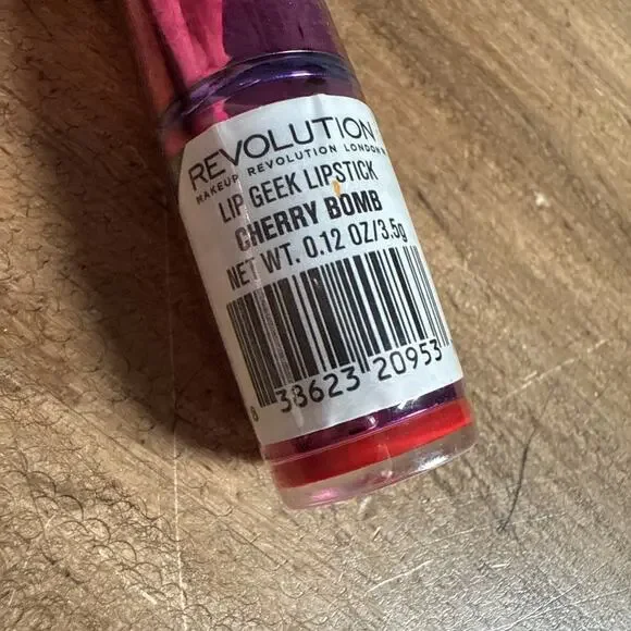 Revolution Lip Geek Lipsticks CHERRY BOMB New/Sealed .12 oz
