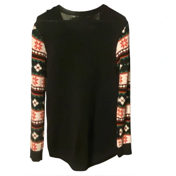 Christmas Sweater Women L Unicorn Knit Pullover L 11-13