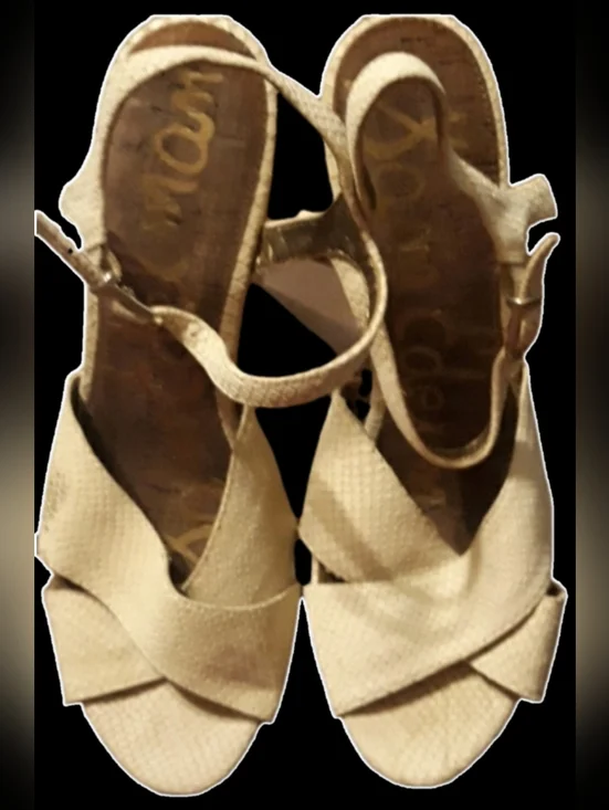 Sam Edelman Women's Chunky Snakeskin Corbin‎ Platform Sandals 9M