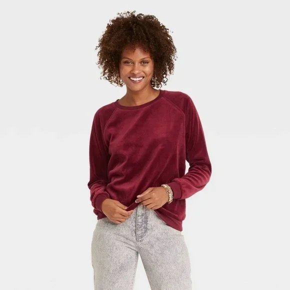 NWT Women's‎ Knox Rose Soft Rib Knit Cuffed Long Sleeve Sweatshirt