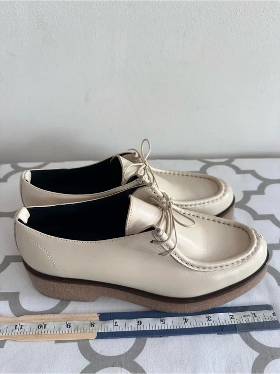 KOIO Cream Leather Lace-Up Platform Shoes