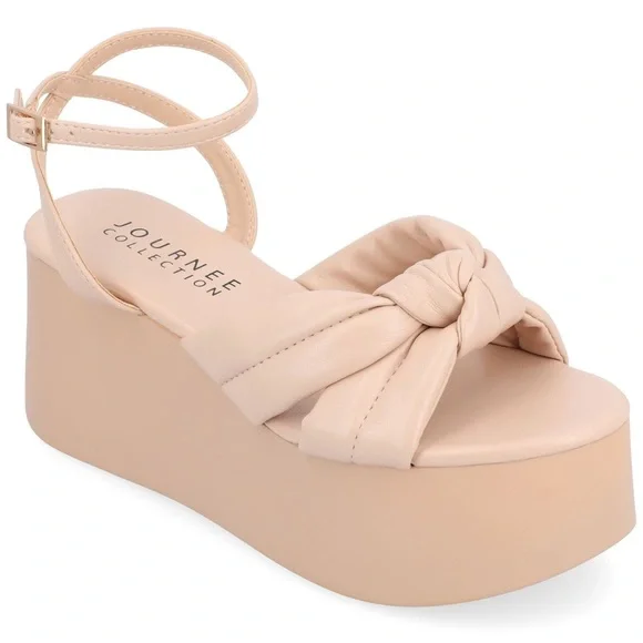 Journee Collection Women's Tan Platform Sandals