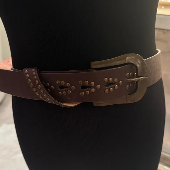 Brown Studded Leather Belt