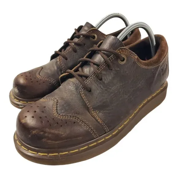 DR MARTENS Shoes Womens Size US 10 Brown Oxford 4-Eye Wingtip Platform 11484