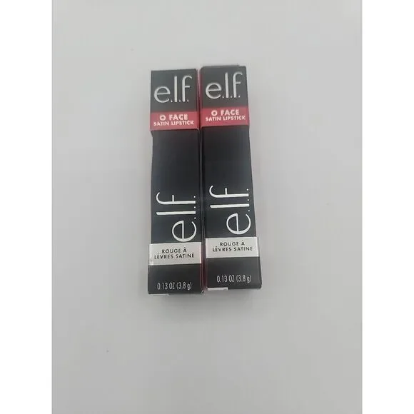 E.l.f O Face Satin Lipstick 0.13 Oz Lipstick 81789 No Regrets Lot Of 2pc