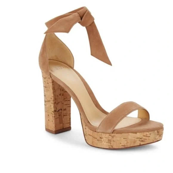 Alexandre Birman Women's Mabeleh Nude Beige Cork Platform Sandal Shoe Sz 8