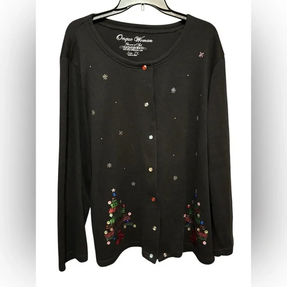 Vintage Onque Woman Cardigan/sweater size‎ 2X Christmas.