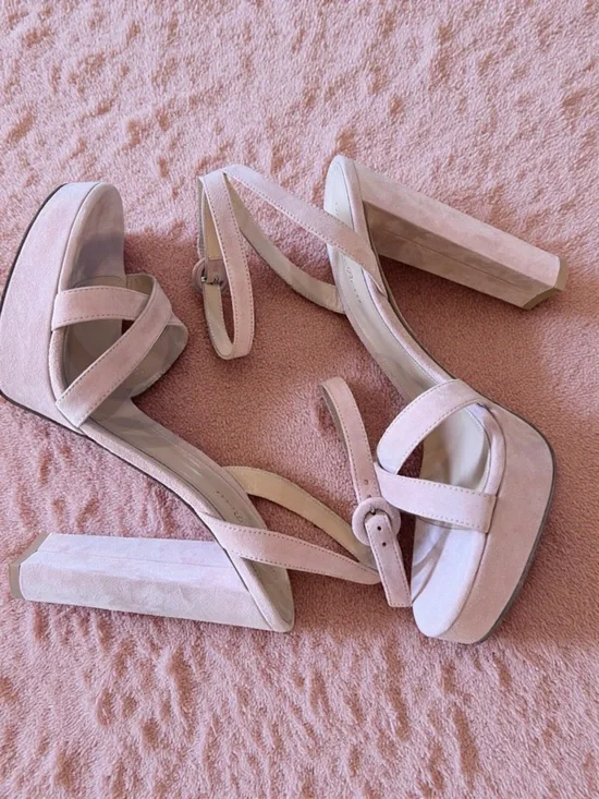 Gianvito Rossi Pink Platform Sandal in Dahlia Ballet Pink Suede