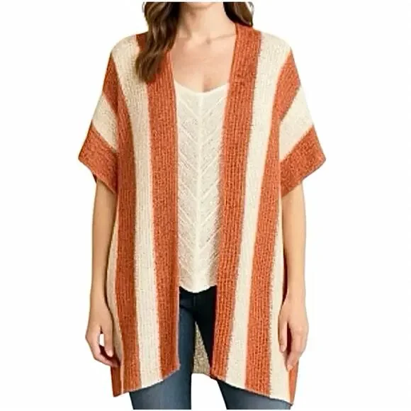 Maurices XL Orange Cream Crochet Knit Cardigan