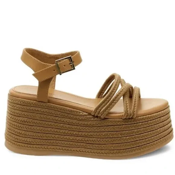 Kelsi Dagger NIB Mend Platform Sandal in Tan