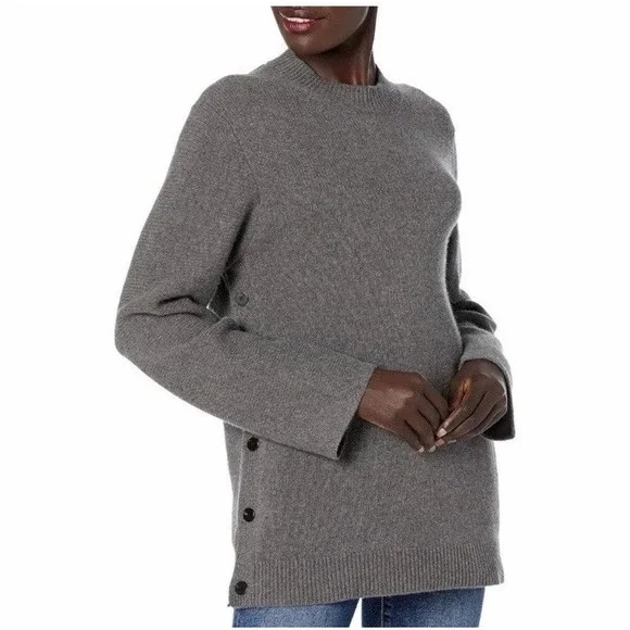 Theory Airy Wool Cashmere‎ Button Tunic Sweater
