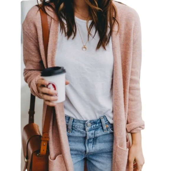 Madewell Kent Cardigan Sweater Heather Petal