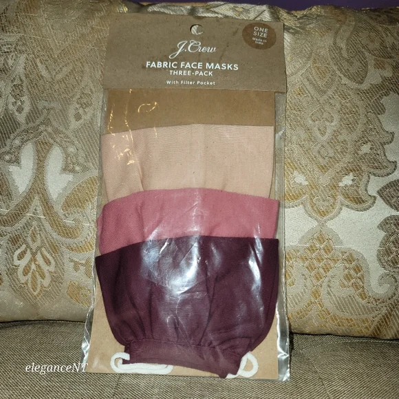 J.Crew Fabric Face Masks Three-Pack - Neutral Tones NWT