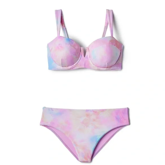 Pastel Tie-Dye Bikini Set