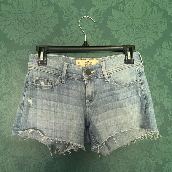 Light Blue Distressed Denim Shorts