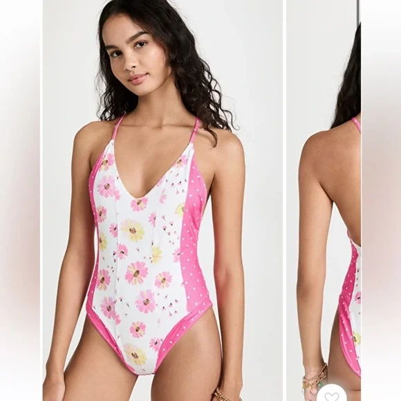 NWT love shack fancy one piece swimsuit paisley peony floral small shailee small