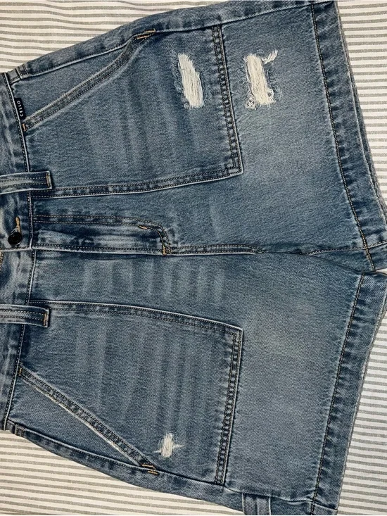 Cello Blue Distressed Denim Shorts