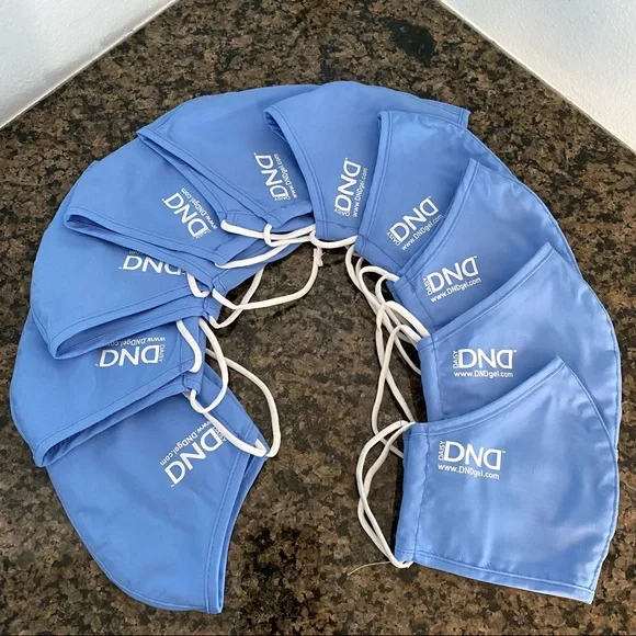 10 Pcs Daisy DND Reusable Cloth Adult Face Masks Blue