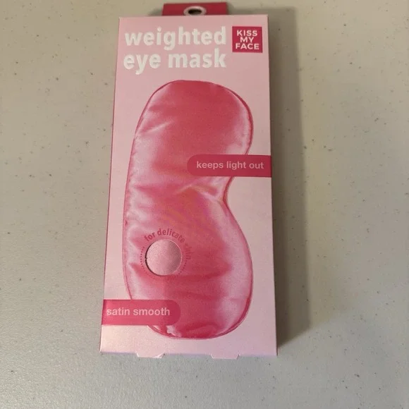 Kiss My Face Weighted‎ Eye Mask Satin Smooth Self Care Sleep Relax Pink NEW