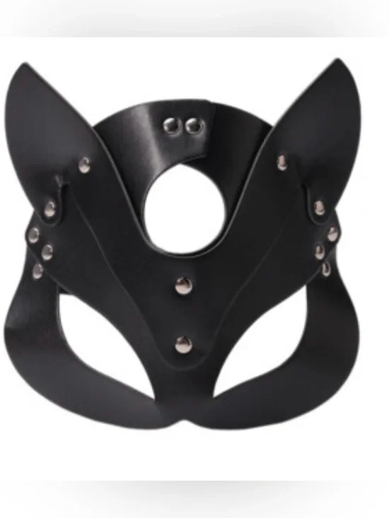 Dr. Harness Black Leather Cat Mask
