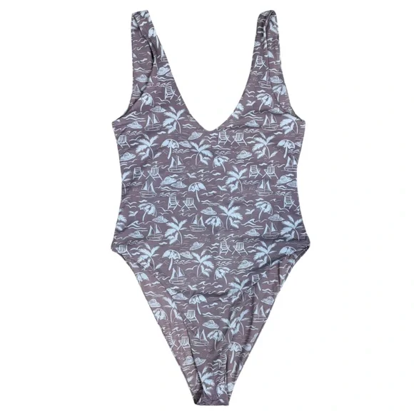 La Porte‎ Vacay Beach Print One Piece Swimsuit Size M