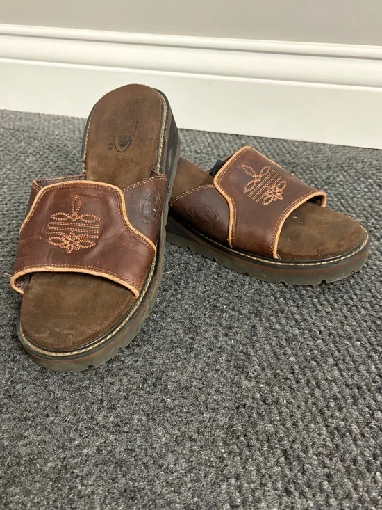 Roper Western Leather Slide Sandals –Women’s 11? Western Cowgirl Rodeo Boots