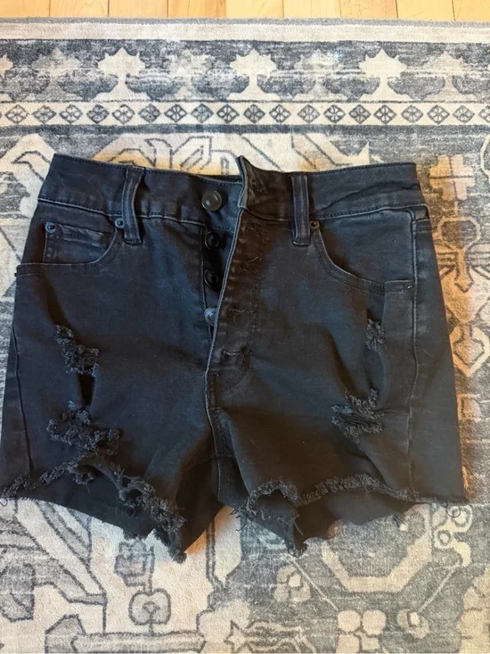 Black Distressed Women’s Denim Shorts