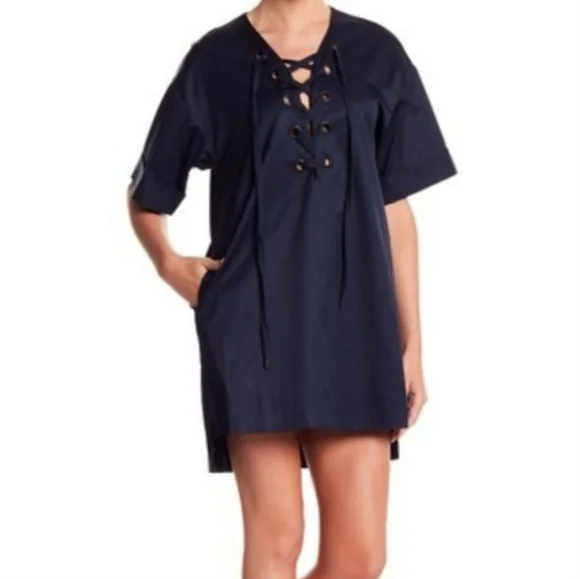 Kendall & Kylie Blue Lace-Up Swim Coverup‎