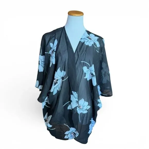 Brand New Womens Traleubie Airy Floral Chiffon Beach Swim Pool Coverup - Sz S/M