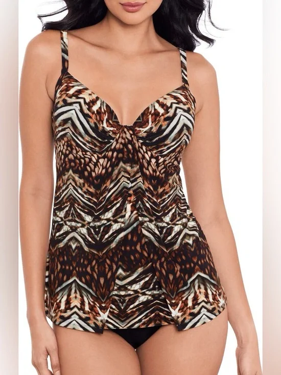 NWT MIRACLESUIT TIGER GALA TANKINI SWIM TOP SIZE 14