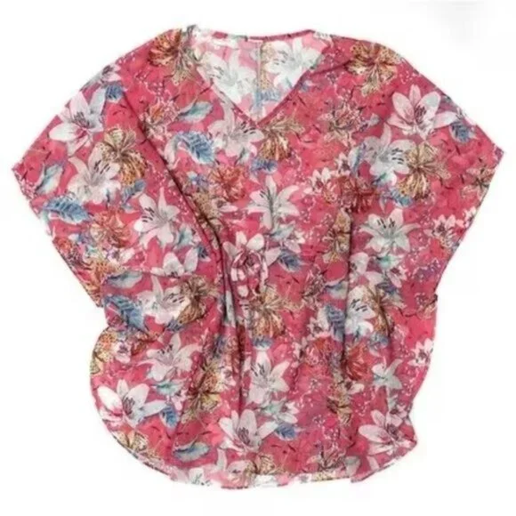 West Loop Women's Chiffon Floral Cover-Up One Size