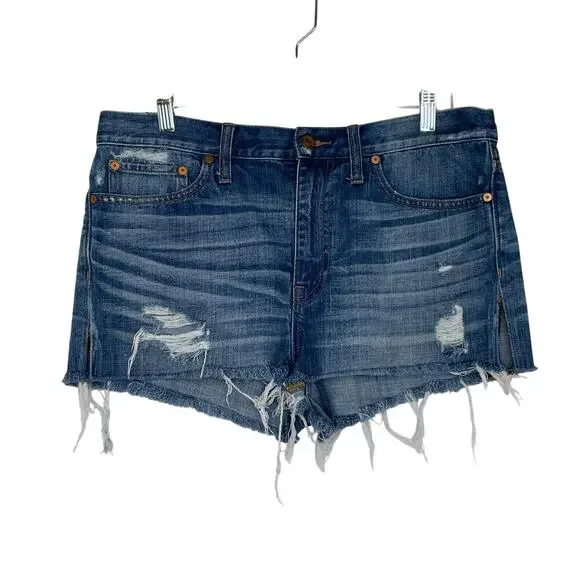 Madewell distressed denim short shorts women's size 28