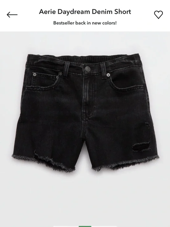 aerie Daydream Charcoal Ash Denim Shorts