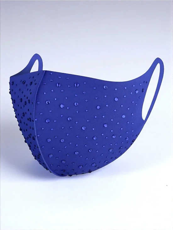 Royal Blue Rhinestone Face Mask NWT Sealed | Reusable Crystal Glam Mask