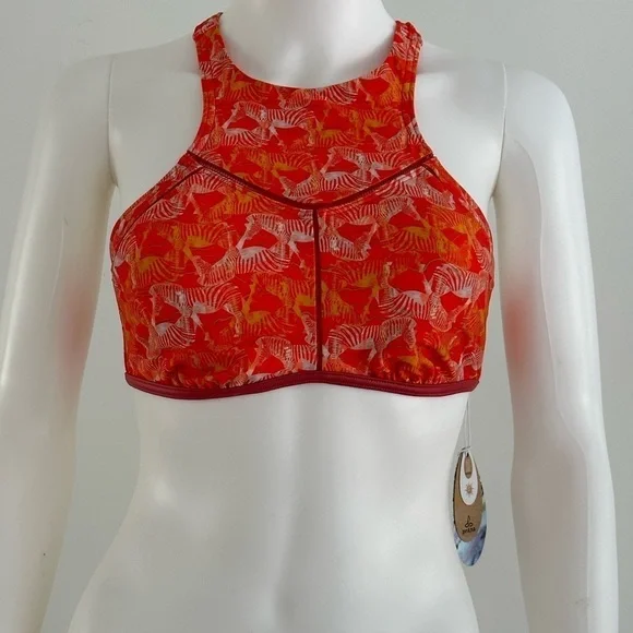 prAna Azra High Neck Bikini Top Pink Safari XS NWT