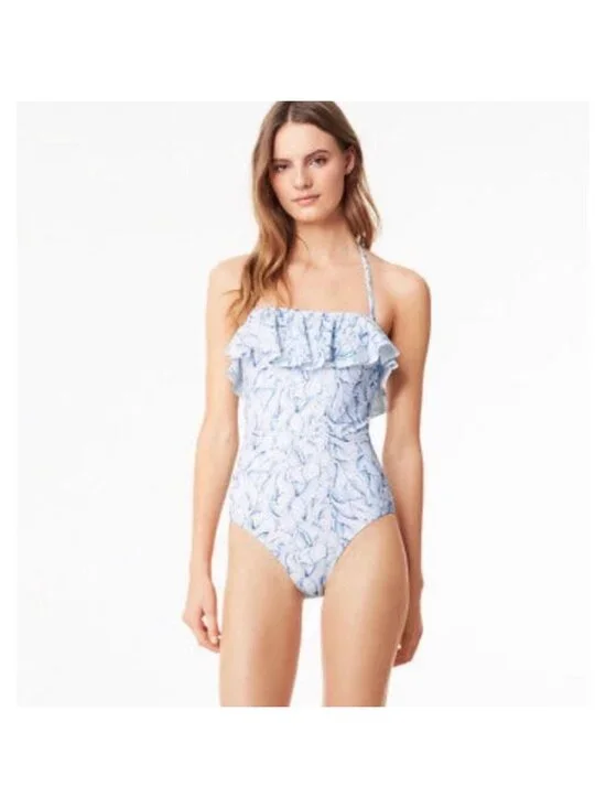 Tory Burch - Strapless Ruffle One-Piece Swimsuit - Ellora Blue - Large