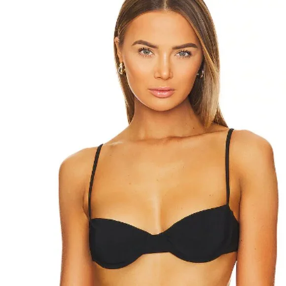 Anemos Balconette Underwire Bikini Top Black Size XS Revolve Designer Swim