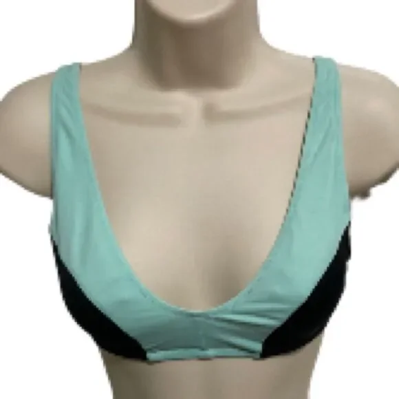 VICTORIAS SECRET PINK Teal and Black Bikini Top Adjustable Womens Small