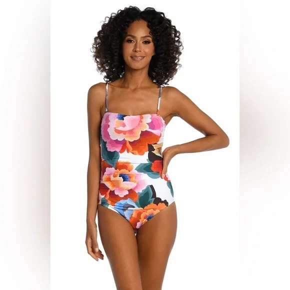 La Blanca Women's Floral Rhythm One-Piece Swimsuit Size S/M