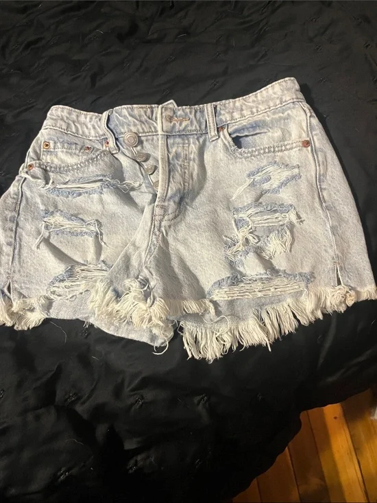Aeropostale Light Blue Distressed Denim Shorts