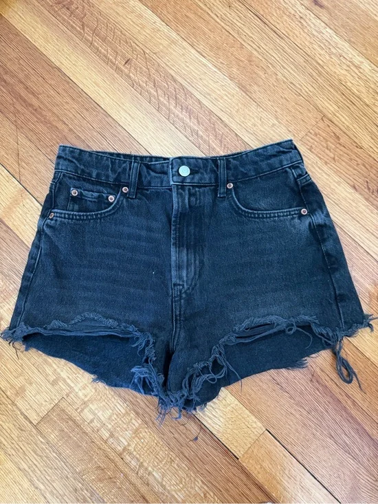 Zara black denim shorts