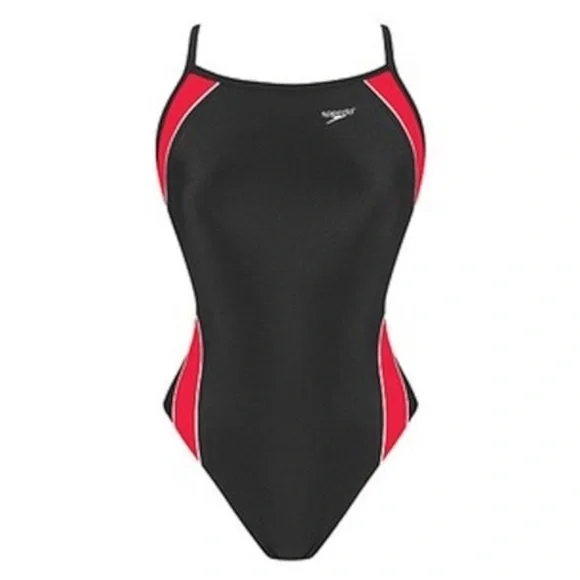 SPEEDO Racing One-Piece Swimwear In black/Red Size 6/32 - NWT