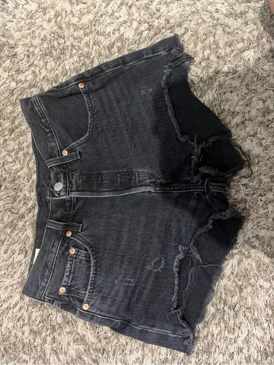 Levi's Black Distressed Cutoff Denim Shorts