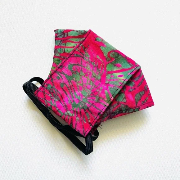 NEW Handmade Batik Monstera 3D Face Mask
