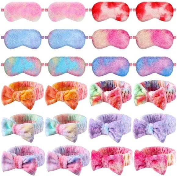 Spa Party Supplies Microfiber Tie Dye Sleepover Favors for Women Adjustable