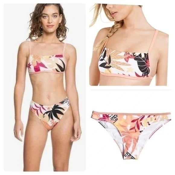 NWT ROXY POP Tropical Print Surf Bikini NWT Size M